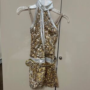 Gold and Silver Sequin Halter costume